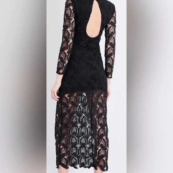 Maje Black Maxi Dress with Bishop Sleeves for Cocktail Events - Picture 9 of 9